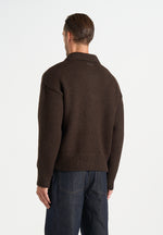 Finn - Brushed Wool-Blend Polo Knit Jumper - Brown