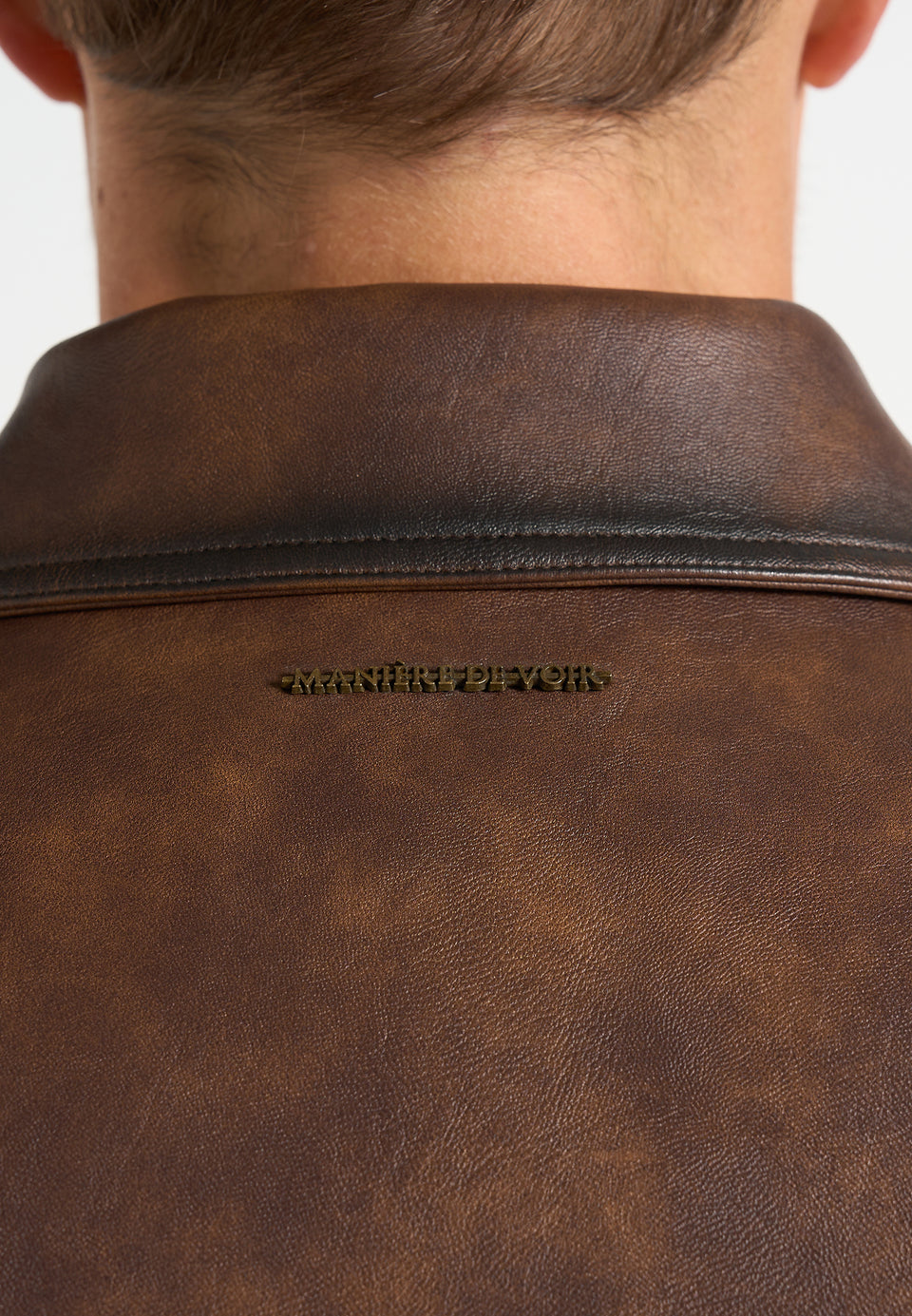 Louka - Vintage Leather Bomber Jacket - Brown