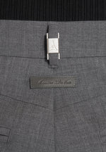 Julie - Tailored Twin Pleat Wool-Blend Pants - Grey