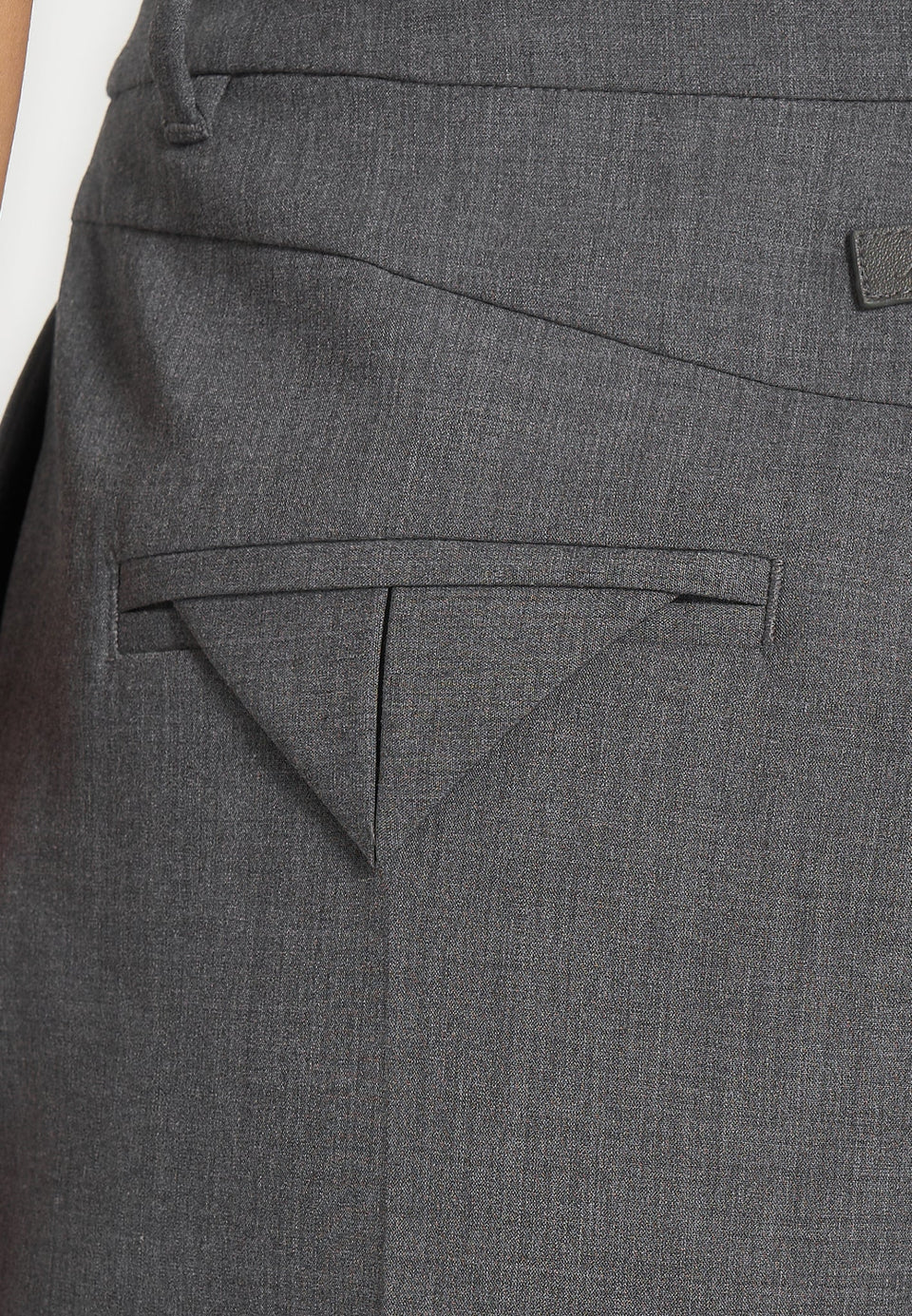 Julie - Tailored Twin Pleat Wool-Blend Pants - Grey