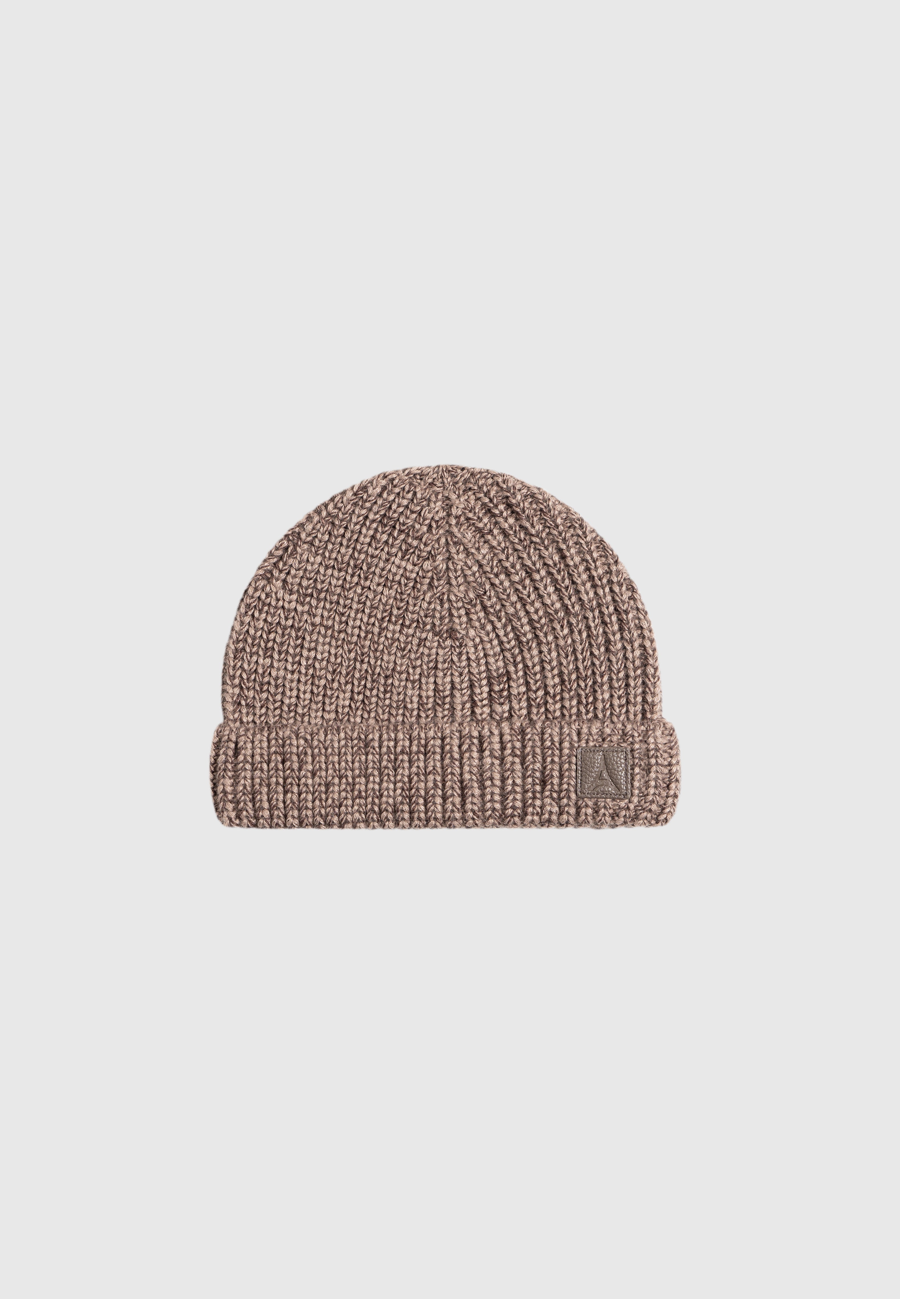 Aryel - Speckled Wool Beanie Hat - Taupe 