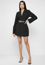 chain-belted-blazer-dress-black