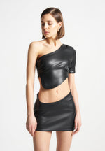 curved-waist-vegan-leather-mini-skirt-black