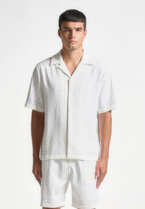 Idriss - Eiffel Monogram Resort Shirt - White