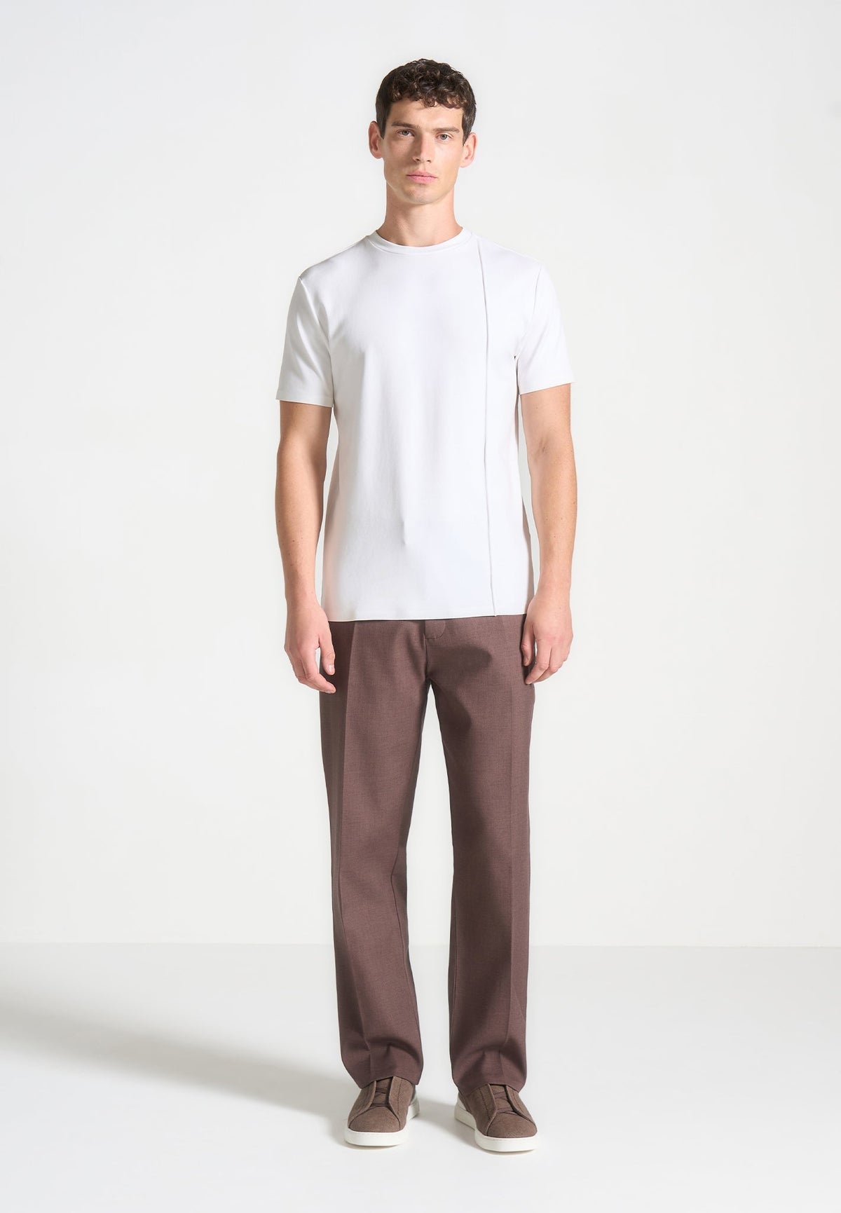 TS002 - Regular Fit Cotton T-Shirt with Pintuck - White