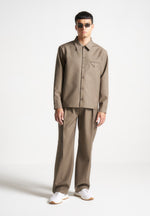 hatched-tailored-long-sleeve-shirt-khaki