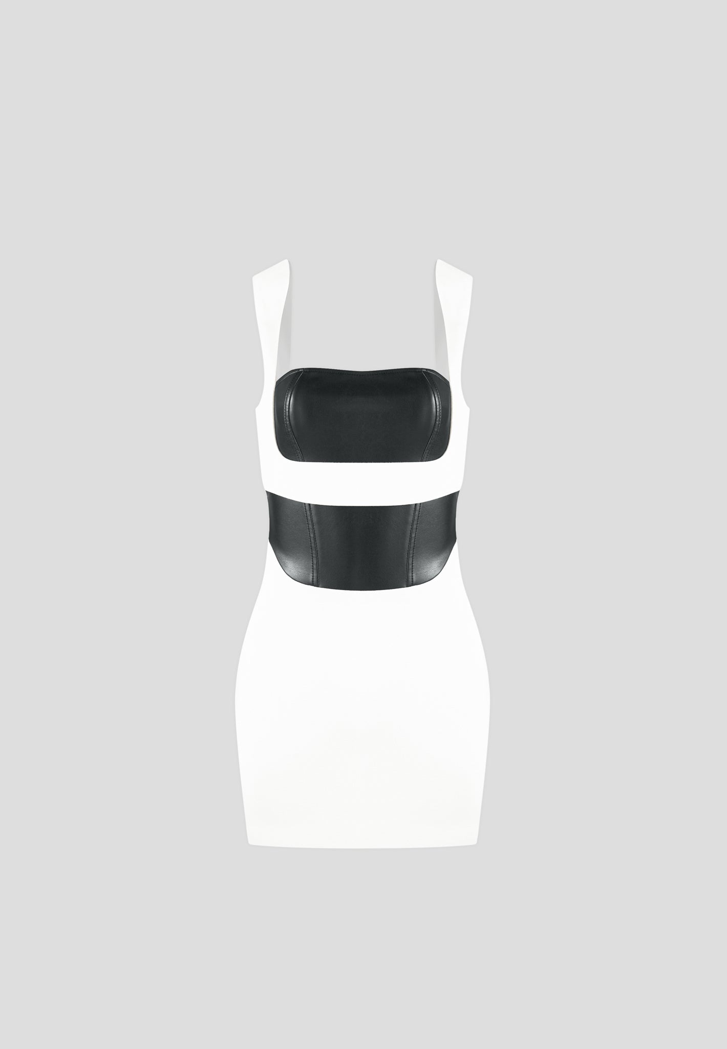 layered-corset-mini-dress-white-black