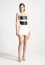 layered-corset-mini-dress-white-black