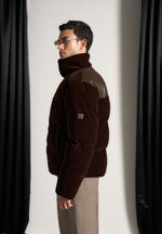 Limited Edition Velvet Puffer Jacket - Brown