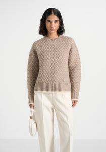 Soren - Waffle Knit Sweater - Beige