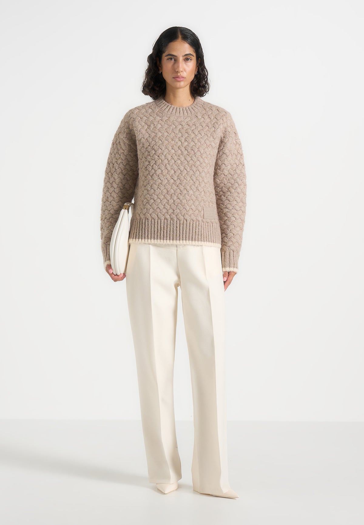 Soren - Waffle Knit Jumper - Beige