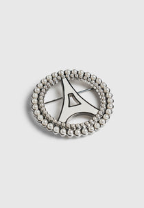 Pearl Embellished Eiffel Brooch - Silver