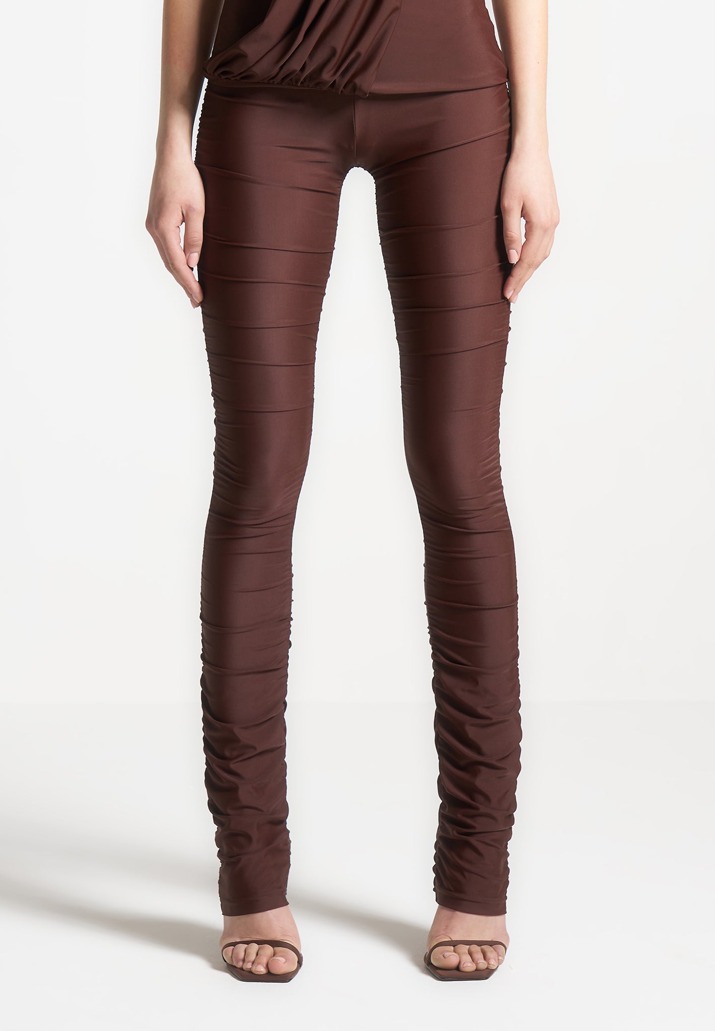 ruched-fit-and-flare-leggings-brown