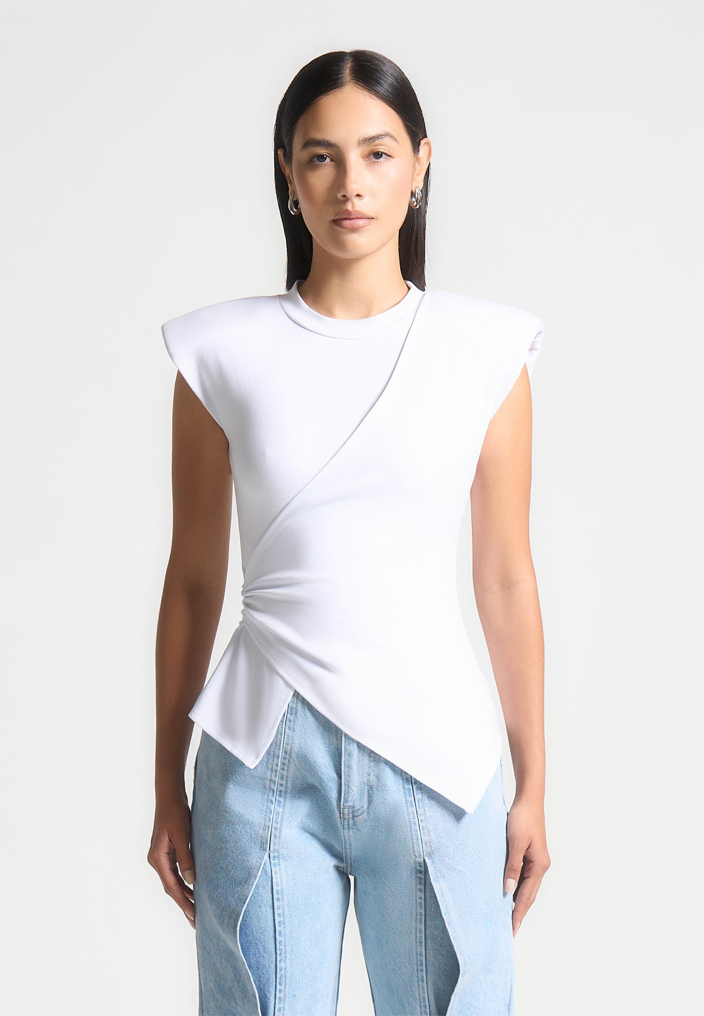 wide-shoulder-ruched-waist-top-white