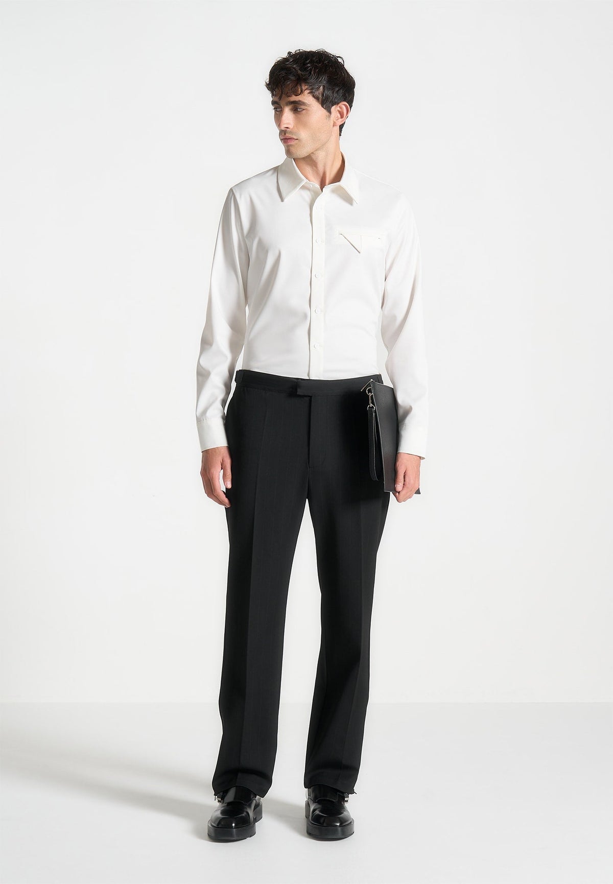 Tom - Slim Fit Tailored Stretch Dress Shirt - White