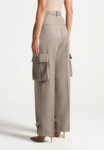 textured-tailored-pleated-cargo-trousers-brown-marl