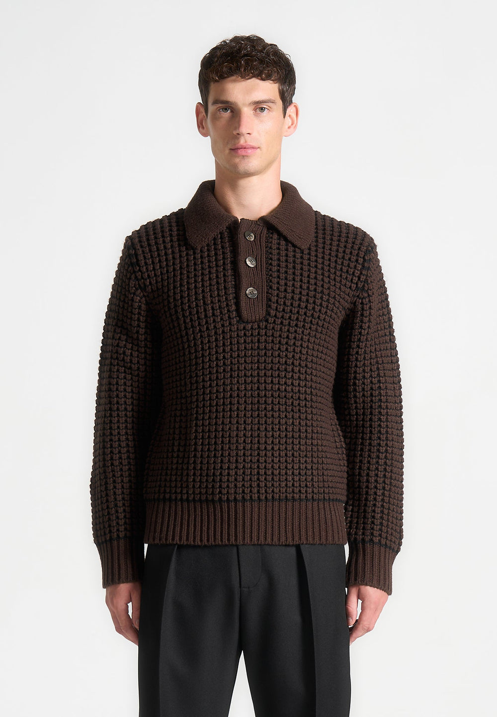 textured-wool-knit-polo-jumper-brown