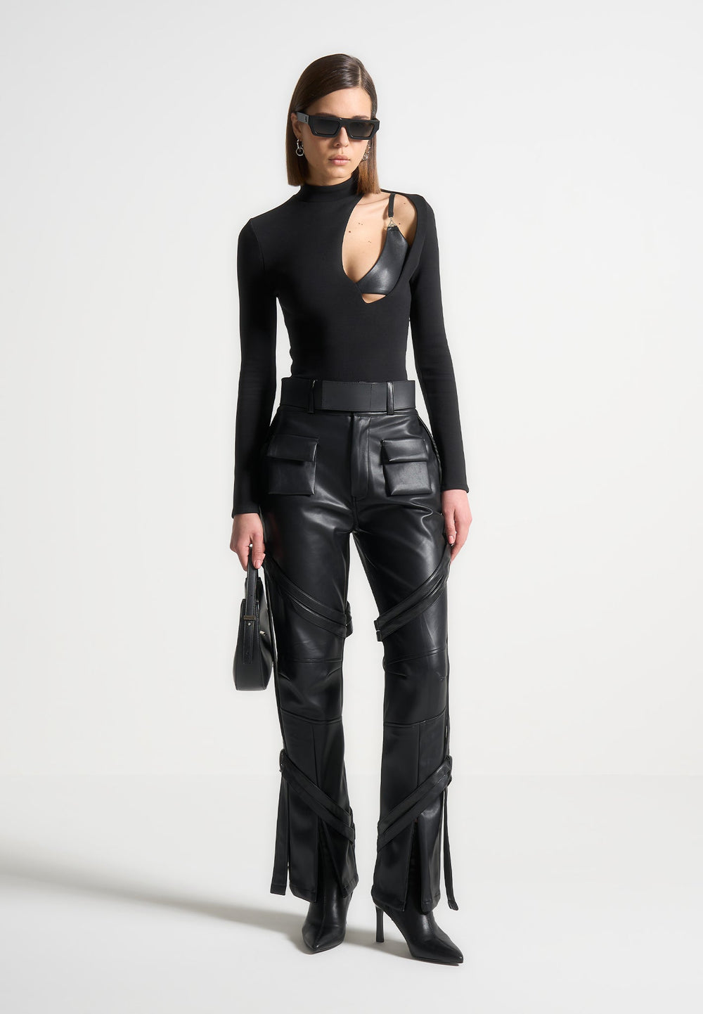 vegan-leather-carpenter-cargo-trousers-black