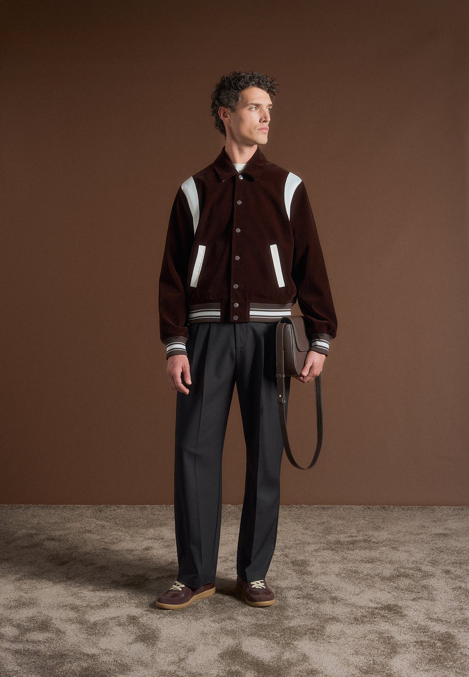 nico-velvet-satin-varsity-jacket-brown