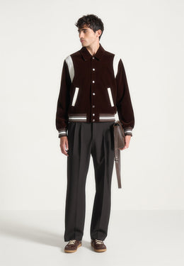 nico-velvet-satin-varsity-jacket-brown