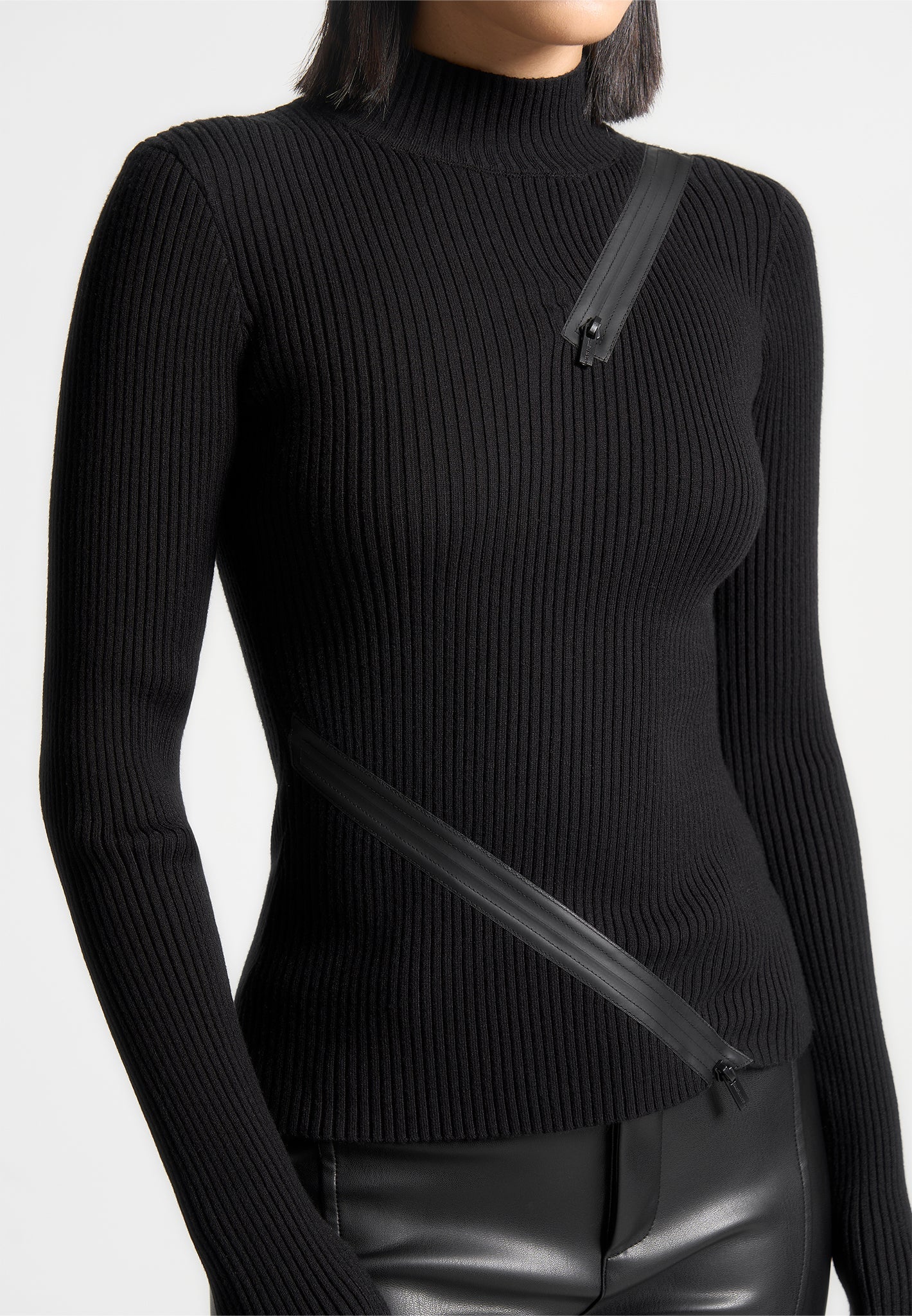 zip-detail-ribbed-high-neck-top-black